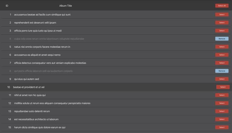 React Virtual Scroll List